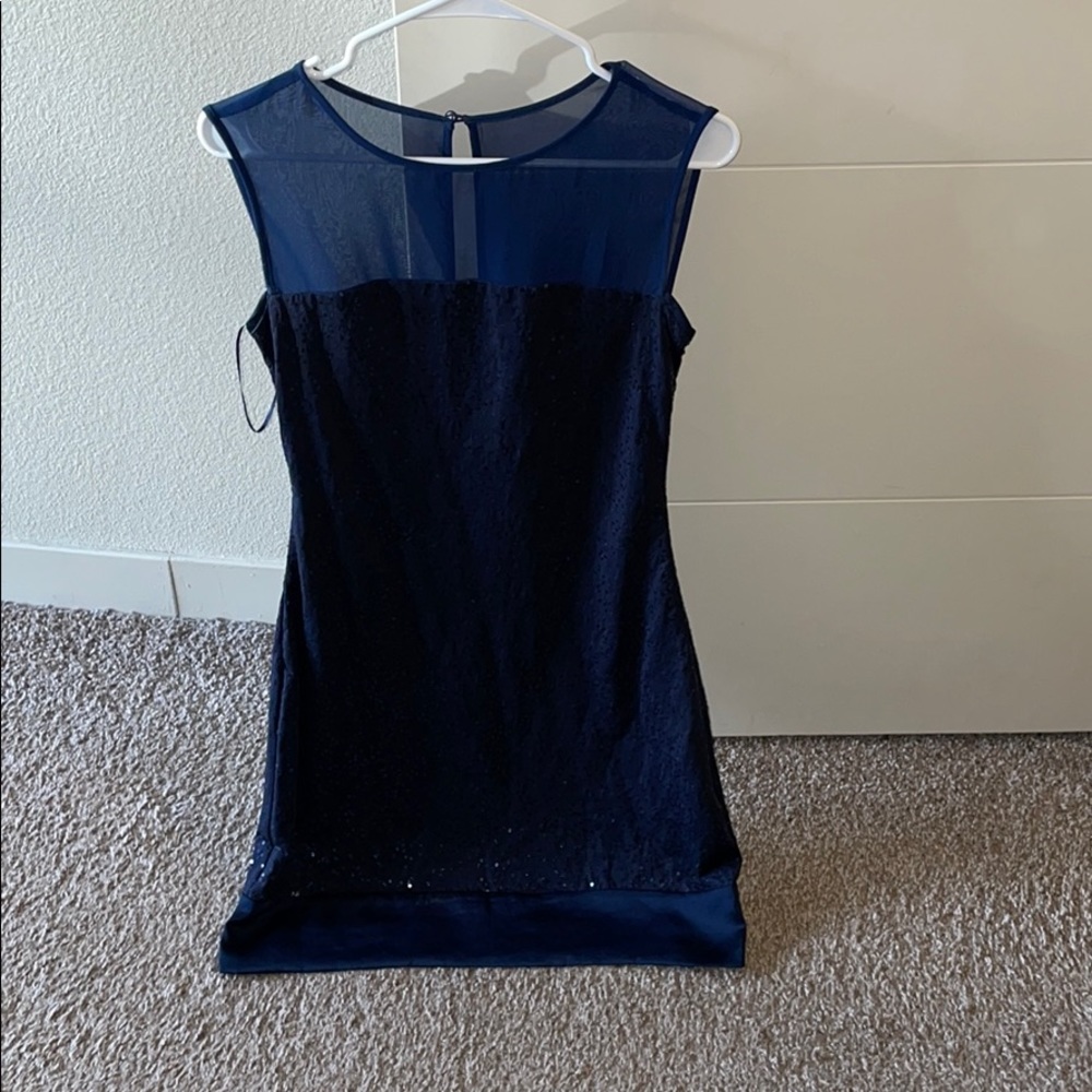 Navy blue dress with sequins